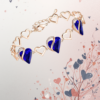 EandChic Rose Gold Blue Heart Bracelet