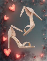 EandChic Rose Shimmer Strap Sandals