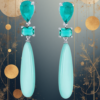 EandChic Turquoise Teardrop Dangling Earrings