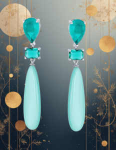 EandChic Turquoise Teardrop Dangling Earrings
