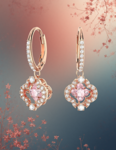 EandChic Una Rose Gold Earrings