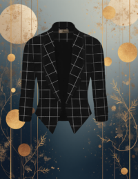 EandChic Black and White Squares Blazer