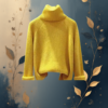EandChic Yellow Cashmere Turtleneck