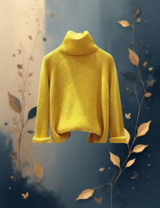 EandChic Yellow Cashmere Turtleneck